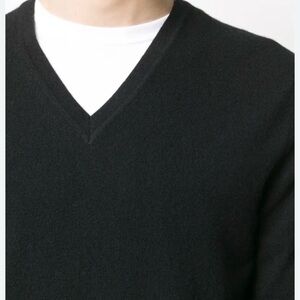 Vintage Pringle of Scotland 100% Cashmere V-Neck Sweater Men’s Black Size 44/112